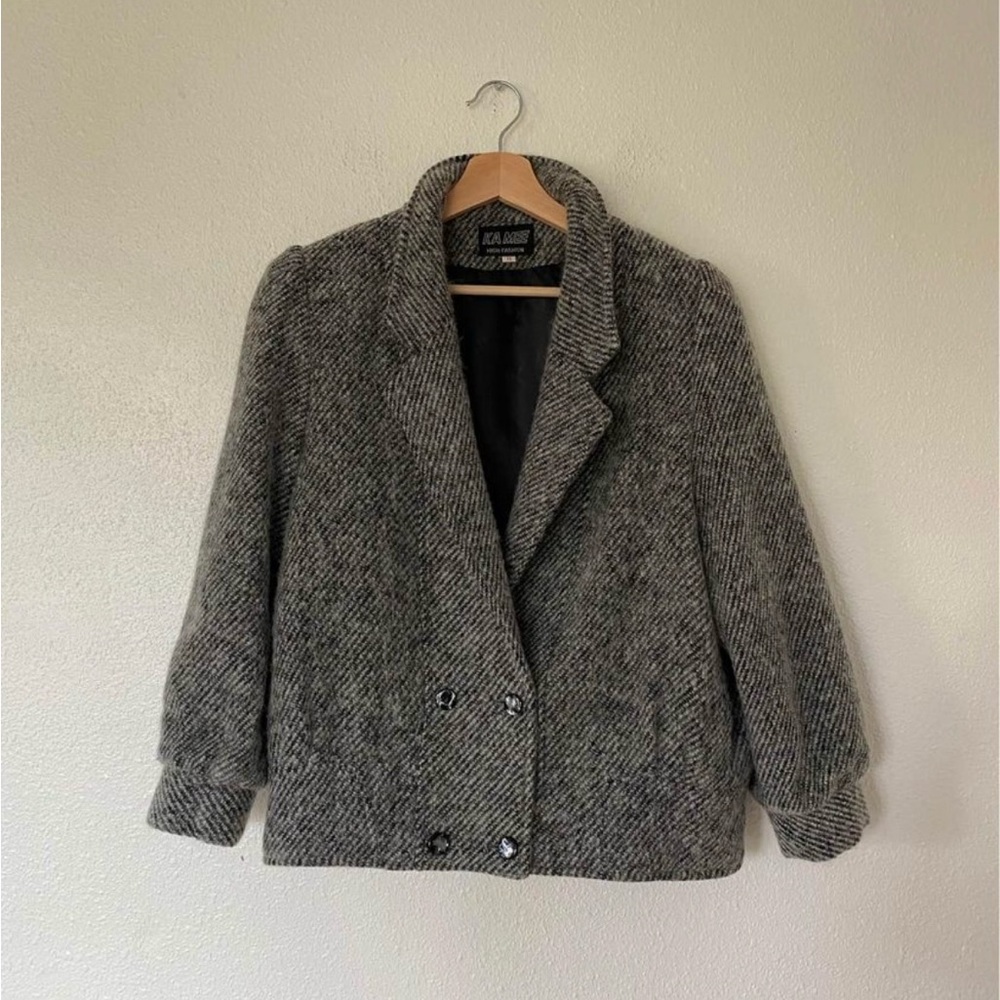 Double Breasted Boxy Grey Coat